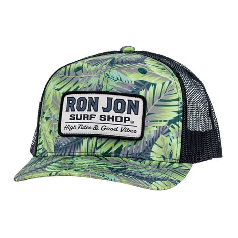 Ron Jon Tropical Foliage Trucker Cap Green/Black | Ron Jon Surf Shop