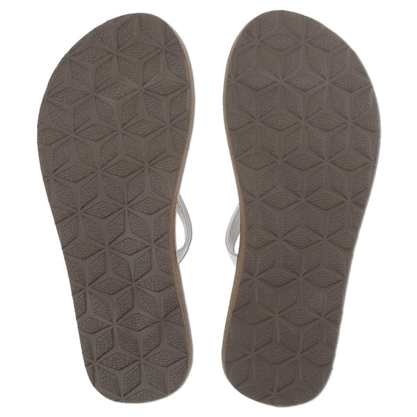 Ron Jon Women s White and Brown Thin Strap Sandal Ron Jon Surf Shop