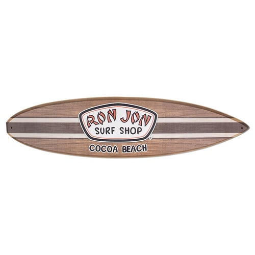 Ron Jon Cocoa Beach Badge Brown Surfboard Sign - Decorative Signs
