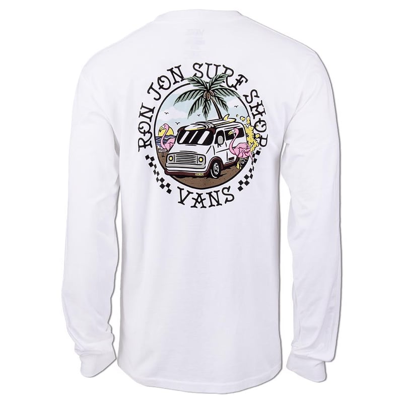 Vans Ron Jon White Beach Advisory Long Sleeve Tee Ron Jon Surf Shop