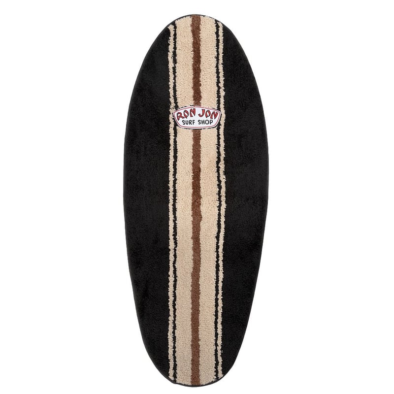 Ron Jon Black And Ivory Surfboard Shaped Rug | Ron Jon Surf Shop