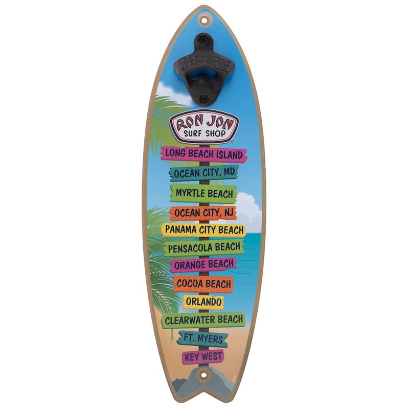 Ron Jon Surfboard Bottle Opener Sign - Home Decor | Ron Jon Surf Shop