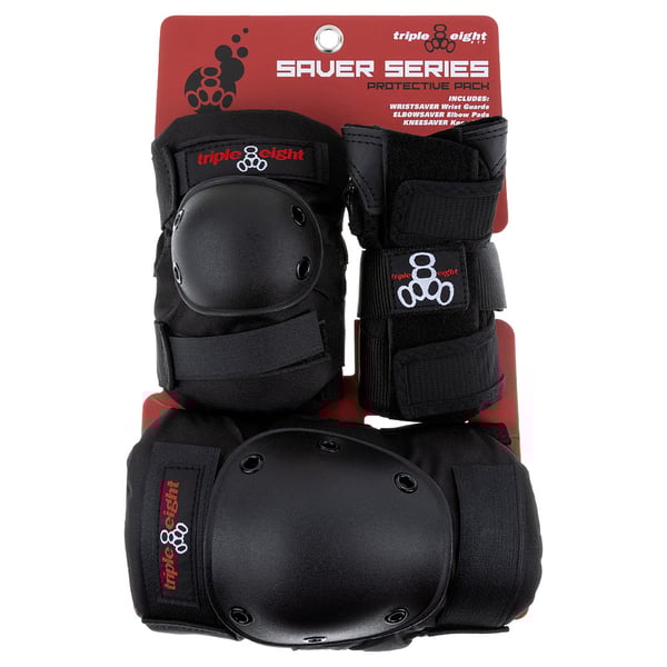 スケートボード TRIPLE EIGHT SAVER SERIES 3PACK Saver Series Pads 3-Pack - Black – Triple 8